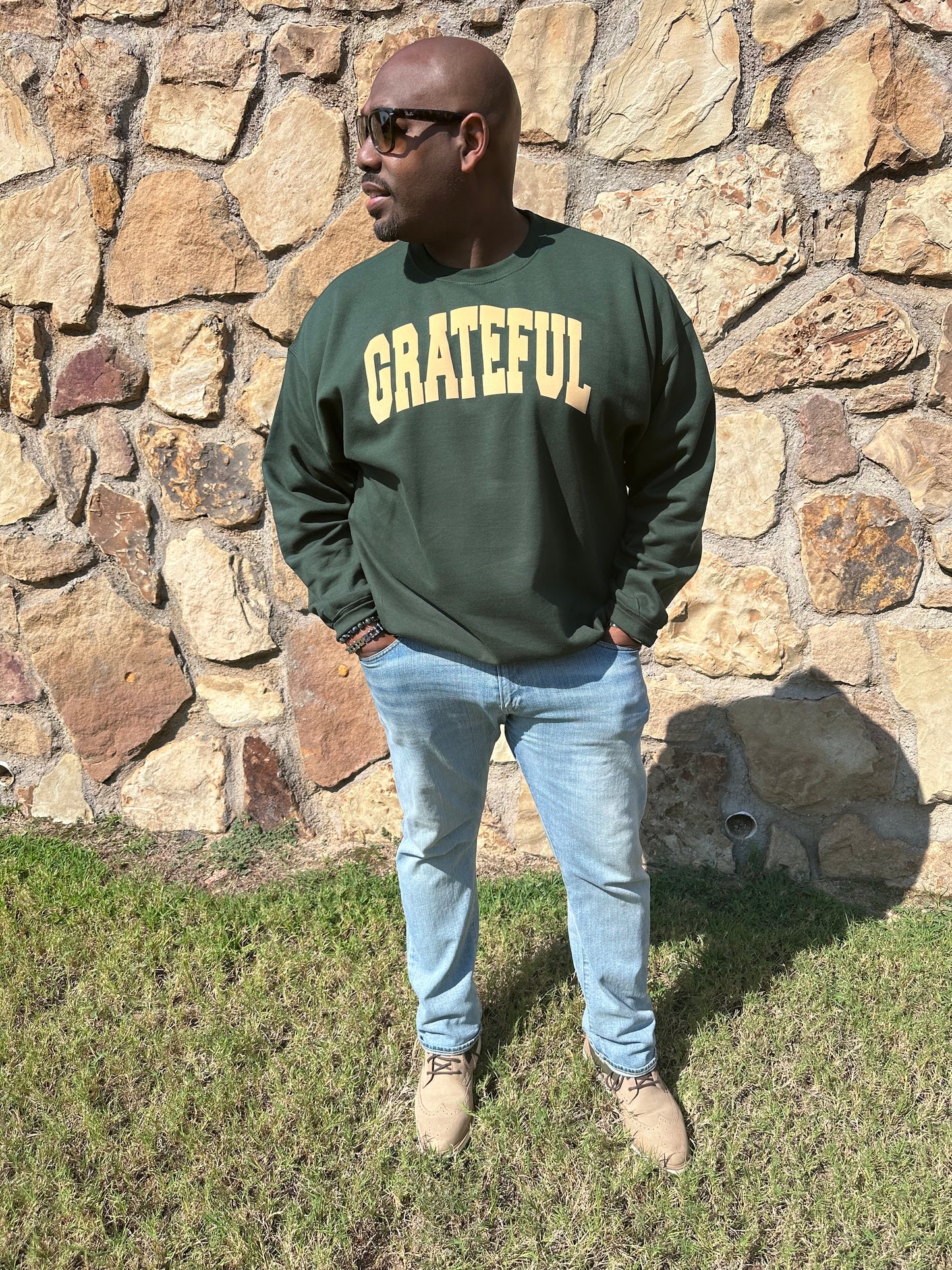 Forest Green Grateful Sweatshirt