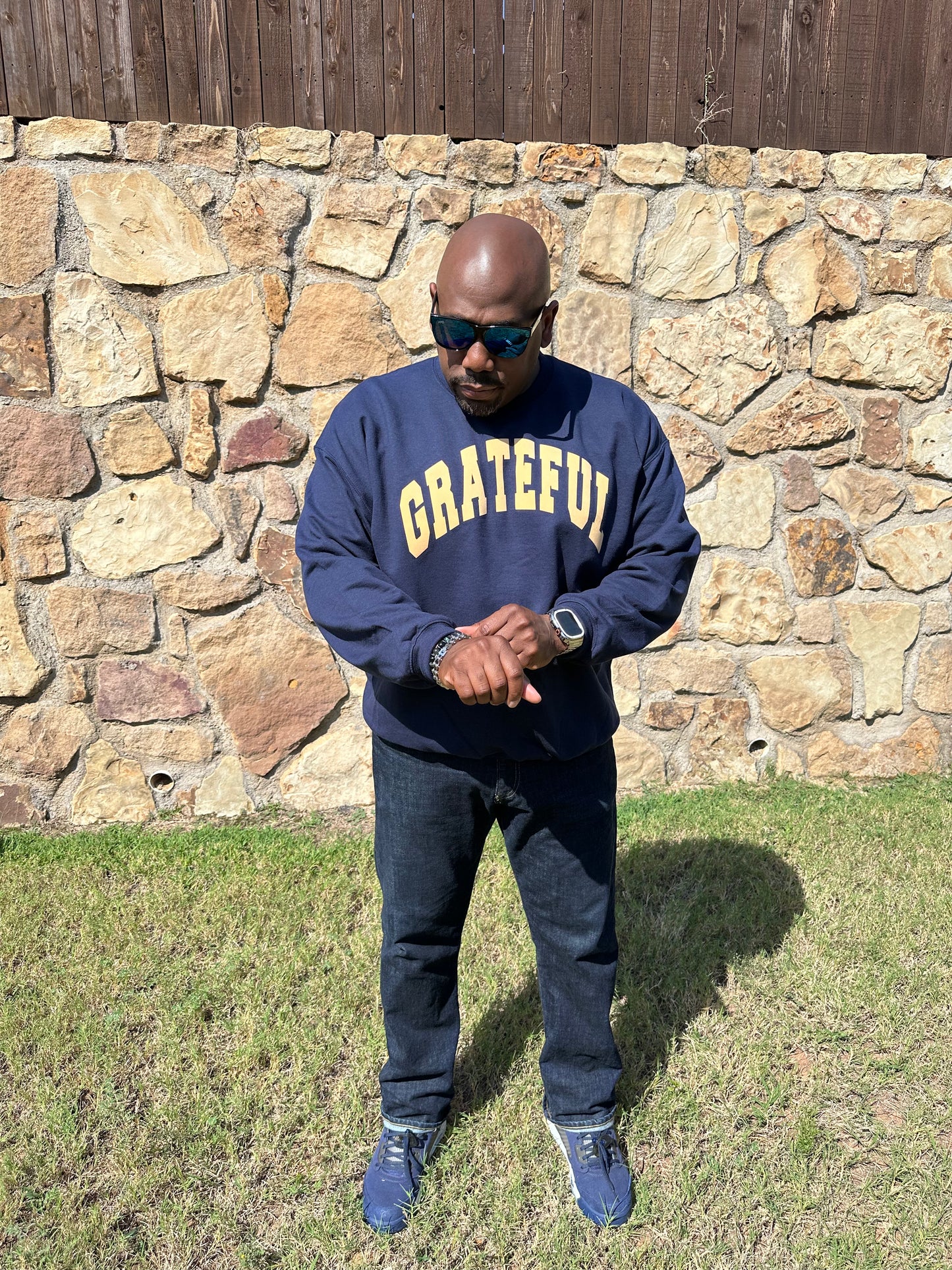 Navy Grateful Sweatshirt