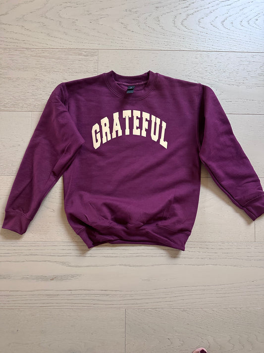 Childrens Burgundy Grateful Sweatshirt
